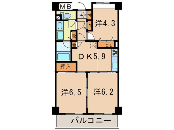 レジディア芝浦の物件間取画像